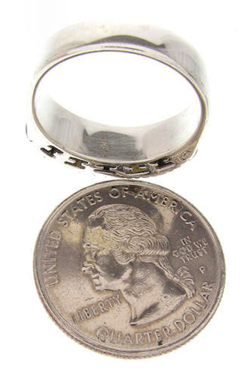 Mother Of Pearl Jet Southwest Silver Jewelry Ring Size 5-1/2 MW64207