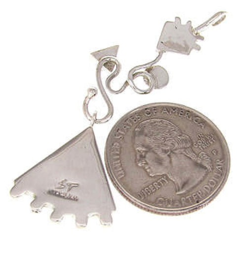 Southwest Green Agate Pendant Sterling Silver Jewelry IS59866