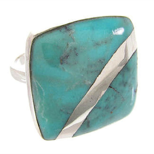 Turquoise Southwest Silver Ring Size 4-3/4 MW63732