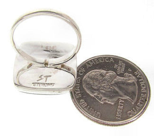 Southwest Turquoise Silver Jewelry Ring Size 5-3/4 MW63818