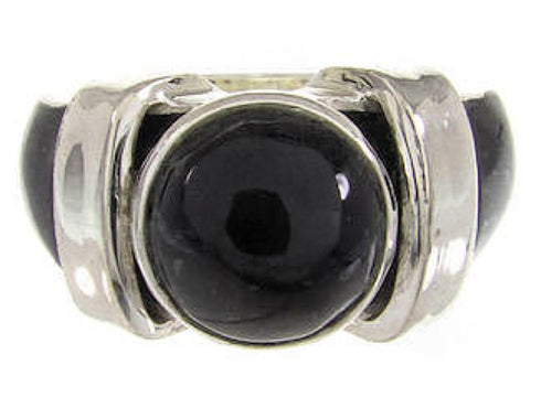 Southwestern Jet Ring Jewelry Size 7-3/4 BW62874