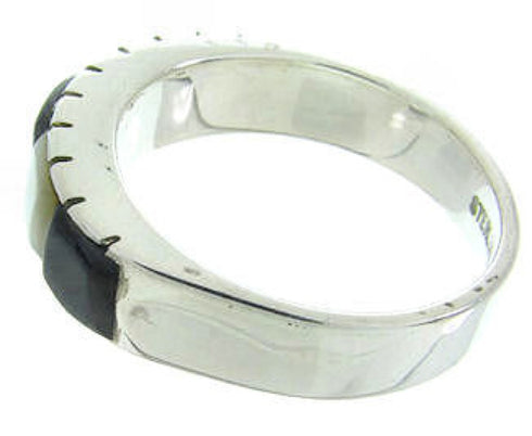 Jet And Mother Of Pearl Inlay Southwestern Ring Size 5-1/2 AW63738