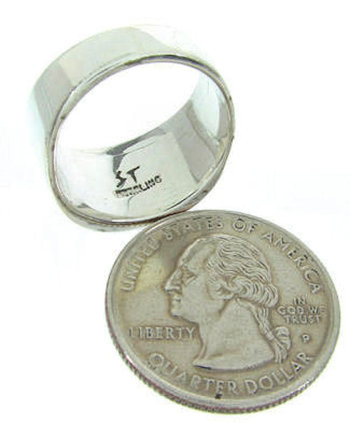 Jet And Mother Of Pearl Inlay Silver Southwest Ring Size 5 AW63763