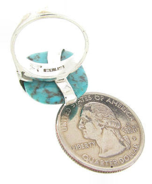 Silver Southwest Turquoise Ring Jewelry Size 5-1/2 IS61175