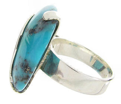 Southwest Silver And Turquoise Ring Jewelry Size 5-1/2 IS61260