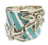Sterling Silver Opal And Turquoise Ring Size 4-3/4 IS60641