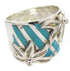 Floral Turquoise Opal Inlay Sterling Silver Ring Size 5-1/4 IS60649