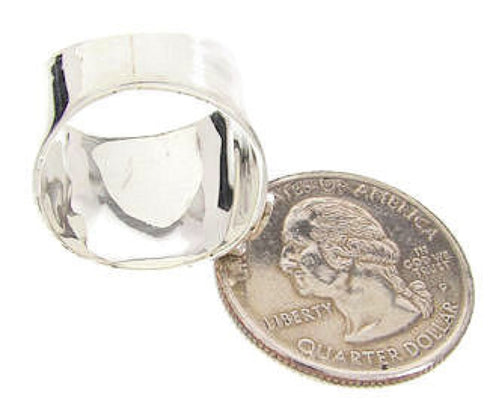 Floral Turquoise Opal Inlay Sterling Silver Ring Size 5-1/4 IS60649