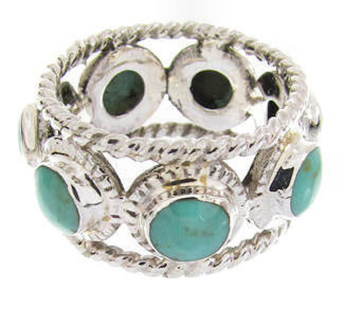 Southwestern Turquoise and Silver Ring Size 5-1/4 PS61371