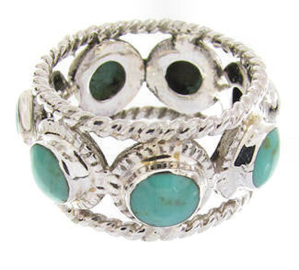 Southwestern Turquoise and Silver Ring Size 5-1/4  PS61371