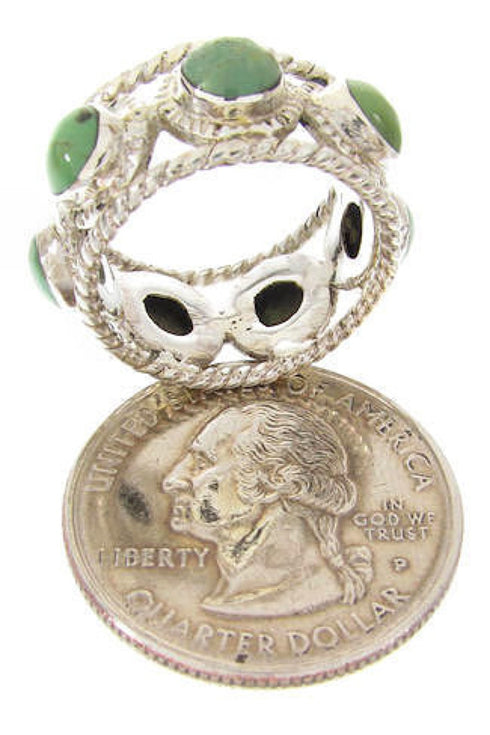 Turquoise Southwest Sterling Silver Ring Size 6-1/4 PS61385