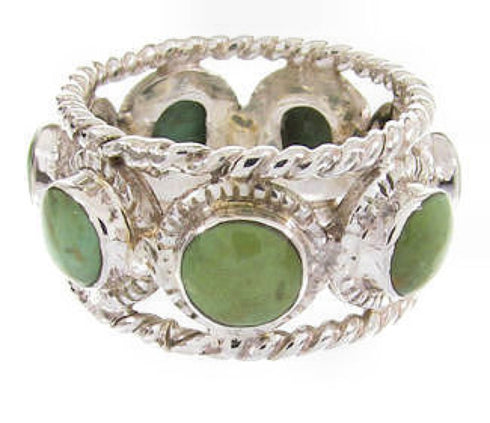 Southwest Turquoise Sterling Silver Ring Size 4-1/2 PS61469