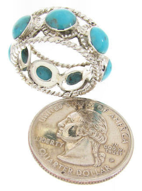 Southwest Silver Turquoise Ring Size 6-3/4 PS61520