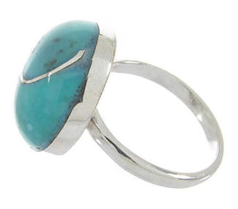 Sterling Silver Turquoise Southwestern Ring Size 4-3/4 AX87689