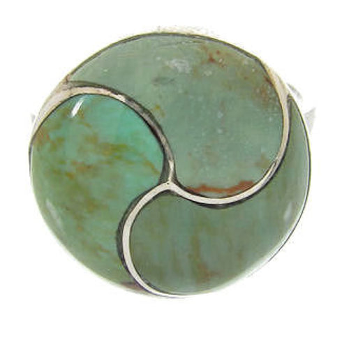 Southwest Sterling Silver And Turquoise Ring Size 8-1/2 YS63496
