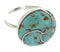 Southwestern Turquoise Inlay Silver Ring Size 7-1/2 YS63539
