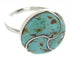 Southwestern Sterling Silver Turquoise Inlay Ring Size 6-1/4 YS63533
