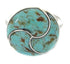Southwestern Turquoise Inlay Silver Ring Size 7-1/2 YS63539