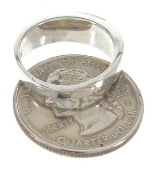 Sterling Silver And Turquoise Inlay Ring Size 5-3/4  DW62923