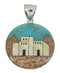 Multicolor Native American Pueblo Or Village Design Pendant YS63116
