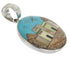 Multicolor Native American Village Design Silver Pendant YS63119