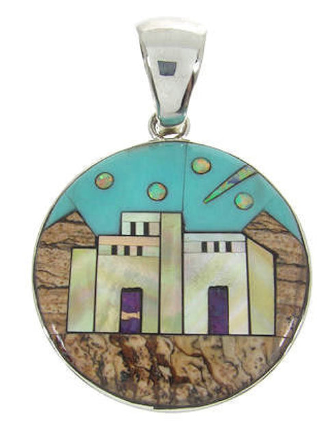 Multicolor Jewelry Native American Village Design Pendant YS63125