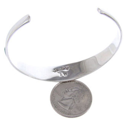 Silver Native American Village Design Multicolor Cuff Bracelet YS66684