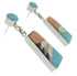 Sterling Silver Multicolor Inlay Post Dangle Earrings FS62350