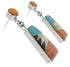 Southwest Multicolor Inlay Silver Post Dangle Earrings FS62359