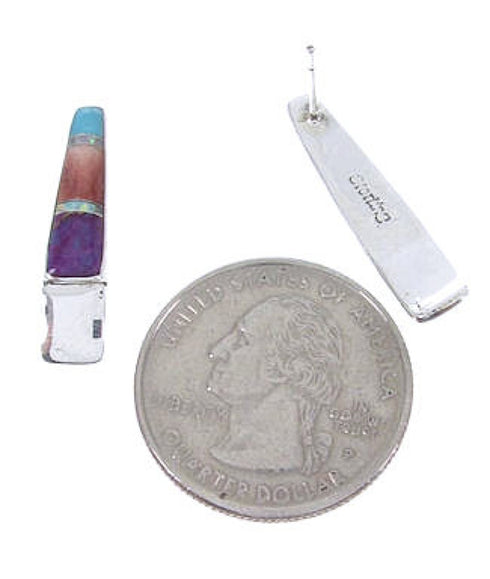 Southwestern Sterling Silver Multicolor Earrings PS63334