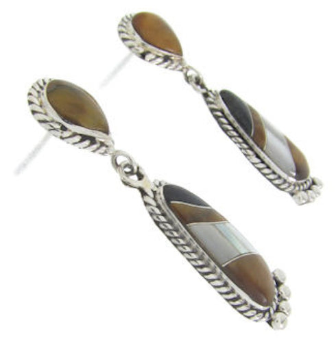 Sterling Silver Multicolor Inlay Southwest Earrings PS63104