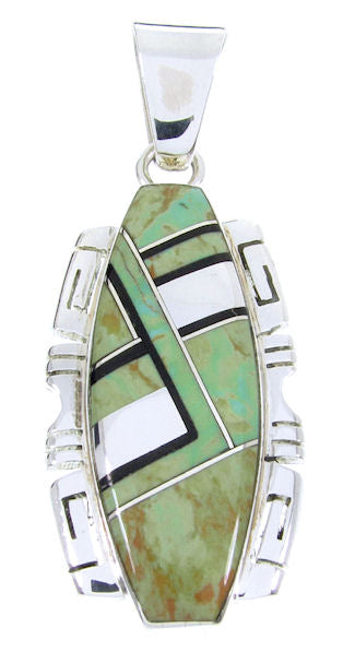 Turquoise Jet Sterling Silver Pendant JW66021