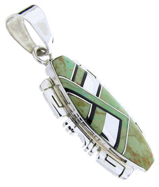 Turquoise Jet Sterling Silver Pendant JW66021