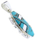 Sterling Silver Turquoise Jet Inlay Pendant Jewelry JW66034