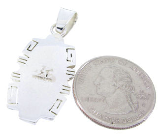 Sterling Silver Turquoise Jet Inlay Pendant Jewelry JW66034