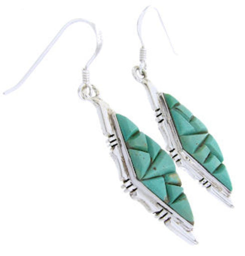 Silver Turquoise Hook Earrings Jewelry JW66466