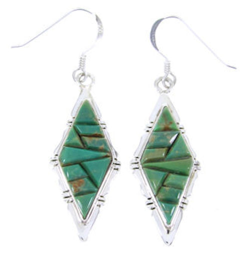 Turquoise And Sterling Silver Hook Earrings Jewelry JW66470