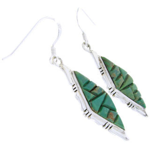 Turquoise And Sterling Silver Hook Earrings Jewelry JW66470