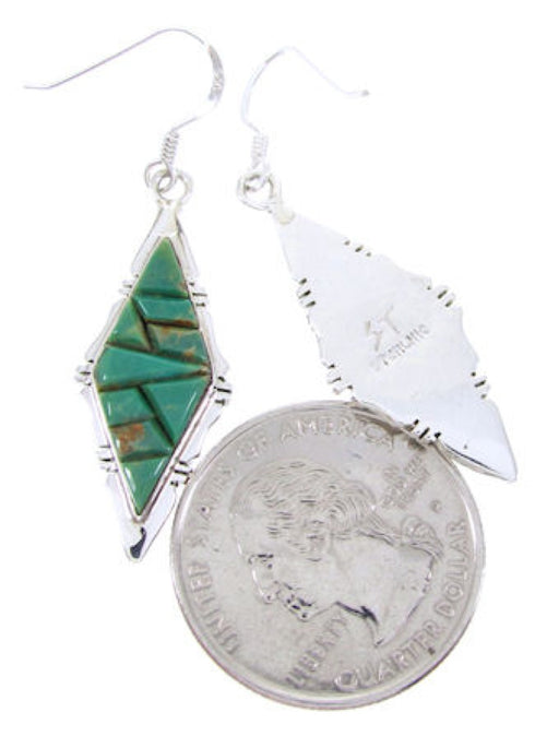 Turquoise And Sterling Silver Hook Earrings Jewelry JW66470