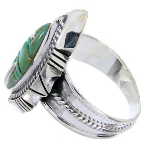 Southwestern Turquoise Inlay Jewelry Ring Size 6-3/4 BW66781