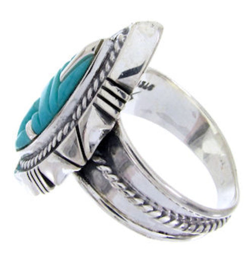 Turquoise Inlay Southwest Silver Jewelry Ring Size 6-1/2 BW66994