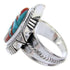 Southwestern Turquoise And Coral Inlay Ring Size 5-1/4 BW67002