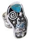 Silver Southwest Jewelry Turquoise Butterfly Ring Size 6-1/2 MW66852