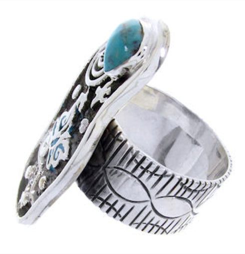 Silver Southwest Jewelry Turquoise Butterfly Ring Size 6-1/2 MW66852
