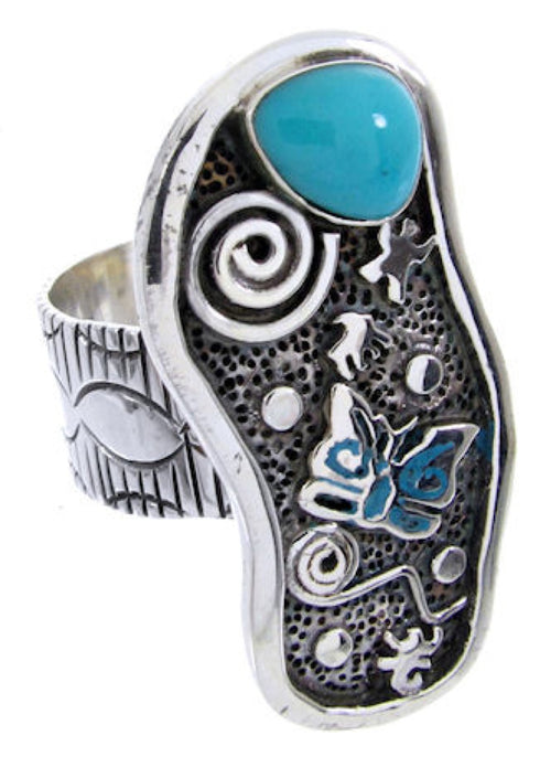 Butterfly Turquoise Silver Southwest Jewelry Ring Size 8-1/2 MW66863