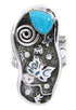 Turquoise Butterfly Southwestern Silver Ring Size 7 MW66890