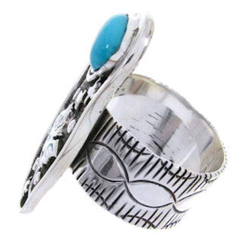 Turquoise Butterfly Jewelry Southwestern Silver Ring Size 5 MW66887