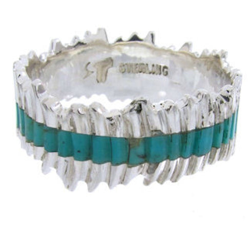 Sterling Jewelry Turquoise Southwest Band Ring Size 5-3/4 MW66833