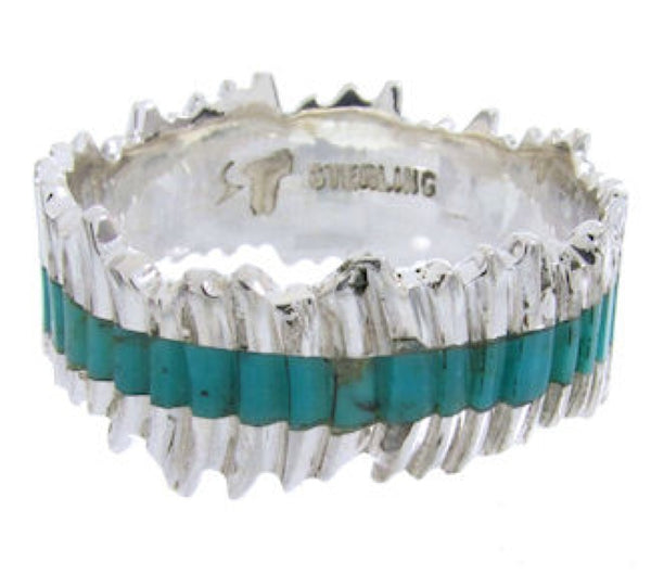 Sterling Jewelry Turquoise Southwest Band Ring Size 5-3/4 MW66833