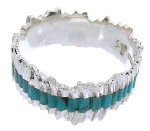 Sterling Jewelry Turquoise Southwest Band Ring Size 5-3/4 MW66833